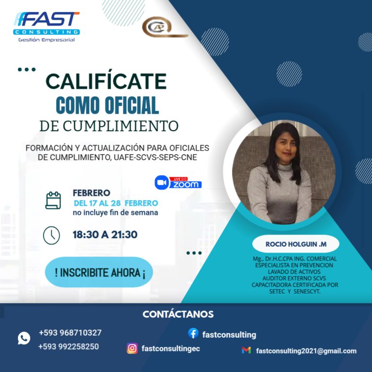 Programa de Formación para Oficial de Cumplimiento en Prevención de Lavado Activos-Febrero 2025