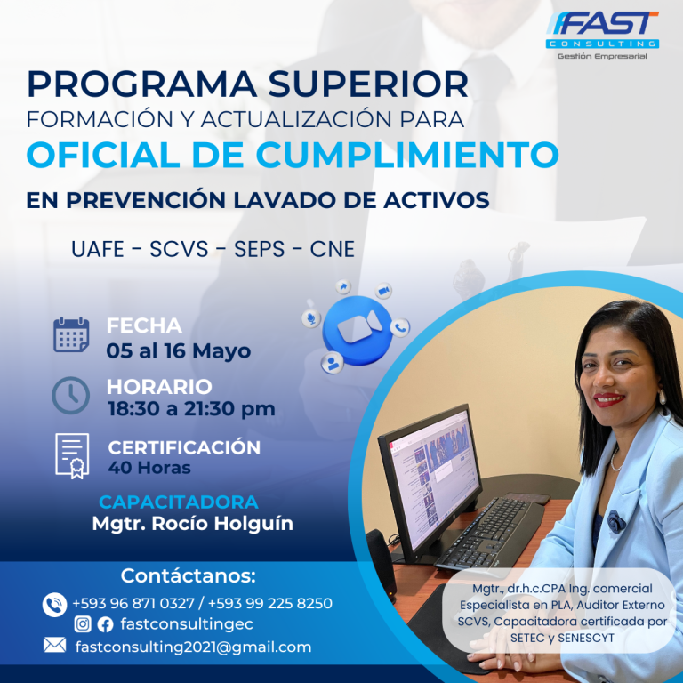 Programa de Formación y Actualización para oficiales de cumplimiento en Prevención lavado de Activos – Mayo 2025