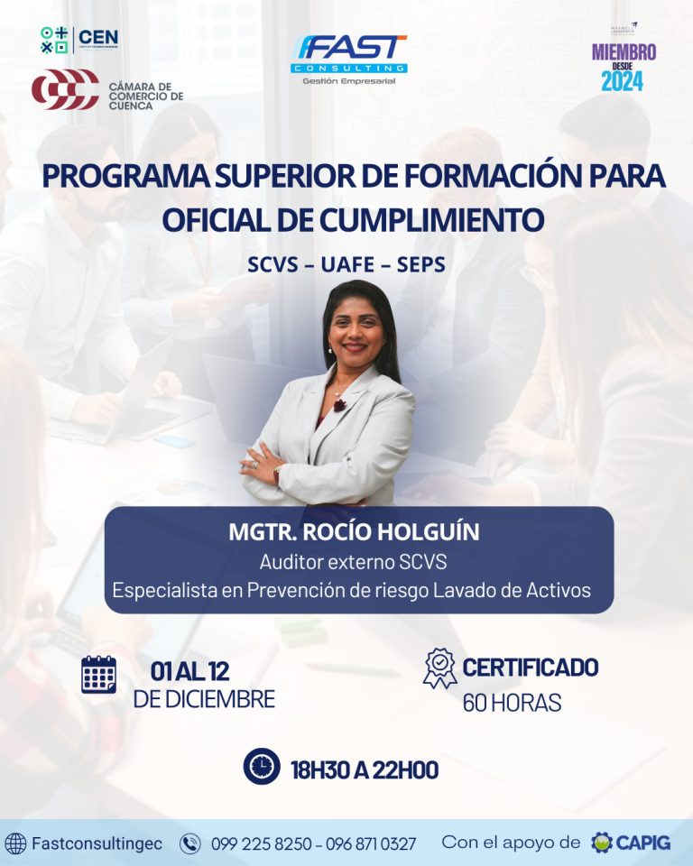 Programa superior de formación para oficiales de cumplimiento en PLA/FTOD – DICIEMBRE 2025