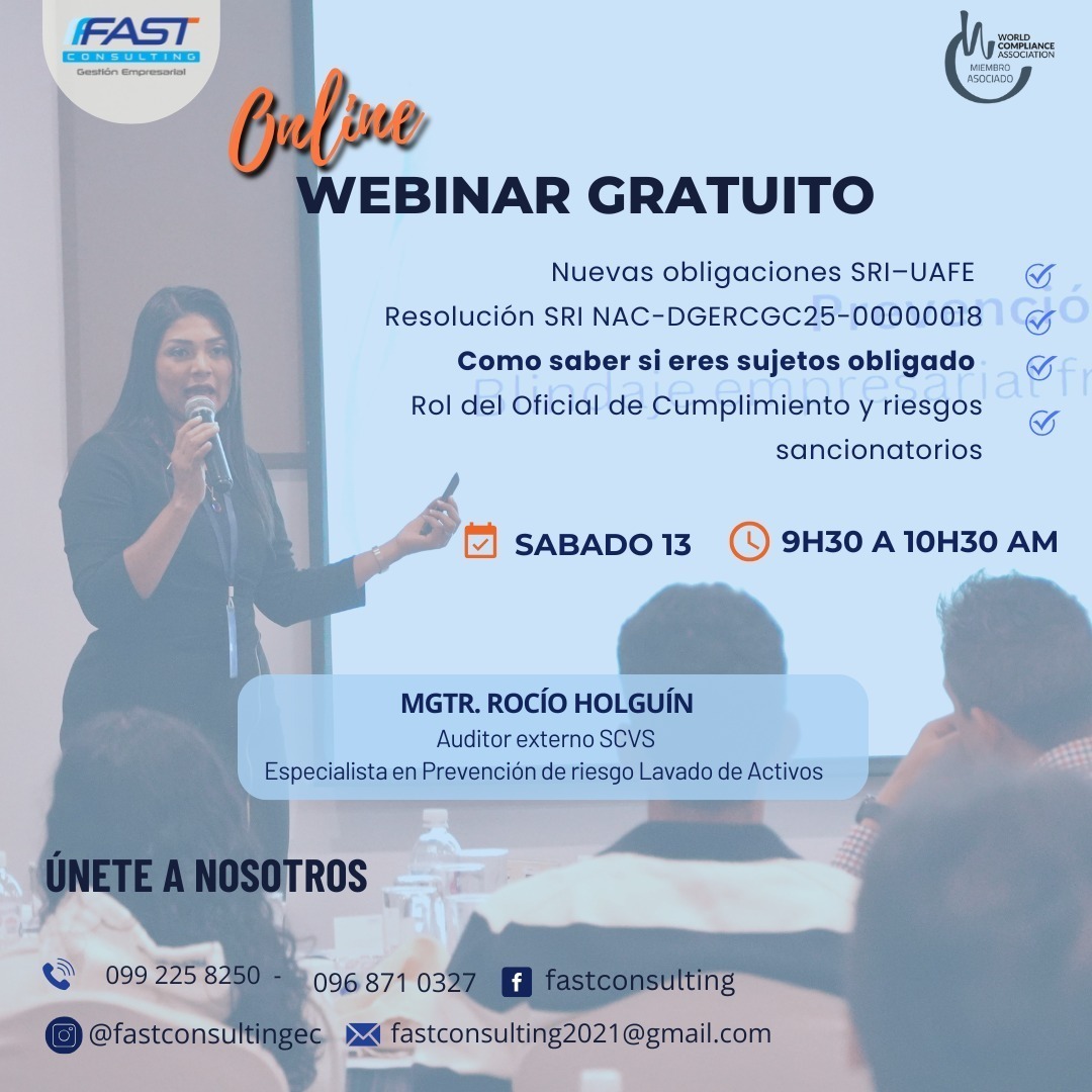 Webinar – Rol del oficial de cumplimiento y riesgos sancionatorios, Sujetos Obligados – 13 diciembre 2025