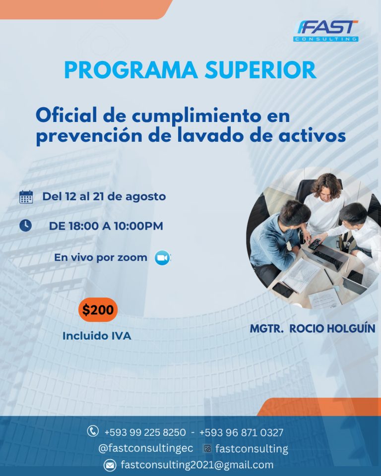 Programa Superior de formación Actualizado para oficiales de cumplimiento (PLA/FTD)